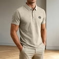 thumbnail image 2 of Enjoytime Mens Shirts Short Sleeve Printed Collared Button Stretch Business Casual Work Golf Shirts, 2 of 7