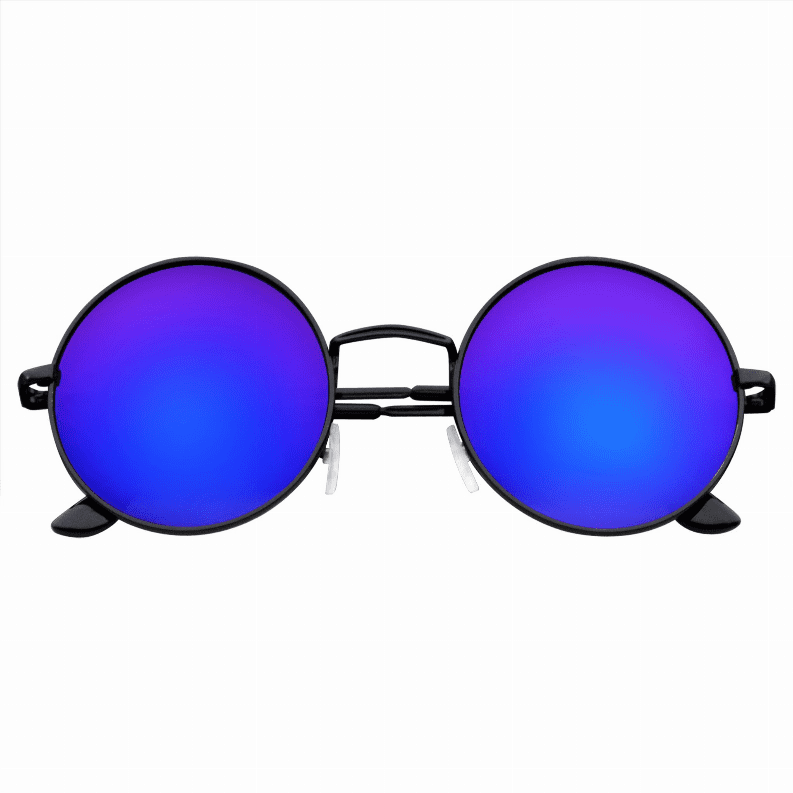 Premium Round Metal Mirrored Full Mirror Circle Sunglasses 