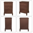 thumbnail image 5 of HLR Brown Mid-Century 3-Drawer Dresser with Storage, Tall Large Chest of Drawers for Bedroom, Hallway, 5 of 7