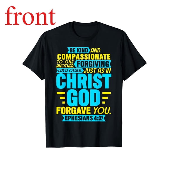 Women's Ephesians 432 Graphic Comfortable T Shirt Breathable Short Sleeve Round Neck Top Black S-5XL