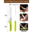 thumbnail image 4 of Cook N Home 8-Inch Multipurpose Stainless Steel Chef's Knife, Green, 4 of 4