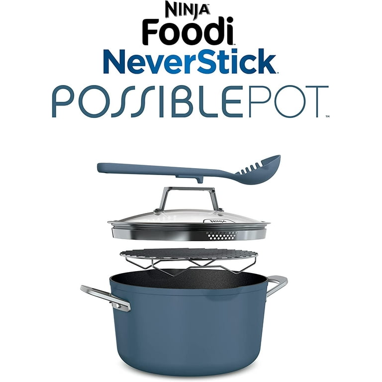 Ninja CW202RD Foodi NeverStick PossiblePot, Premium Set with 7-Quart  Capacity Pot, Roasting Rack, Glass Lid & Integrated Spoon, Nonstick,  Durable 