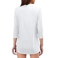thumbnail image 2 of Long Sleeve Shirts For Women 3/4 Length Sleeve V Neck Collared Tops Summer Business Casual Work Shirts Fashion Outfits Womens Long Sleeve Tops, 2 of 5