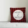 thumbnail image 3 of Creative Products Merry & Bright Red Plaid 16x16 Indoor / Outdoor Pillow, 3 of 3