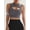 Grey, variant on Women's Ribbed Cutout Sports Bra, Sleeveless Sexy Fitted Crop Tops, Stylish Crop Top with Wide Straps for Yoga, Gym and Fitness