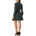 thumbnail image 3 of INSPIRE CHIC Women's Plaid Button up Point Collar Long Sleeve a-Line Dress, 3 of 7