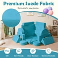 thumbnail image 6 of Costway 14 PCS Modular Kids Play Couch Child Sectional Sofa Toddler Soft Playset Blue, 6 of 11