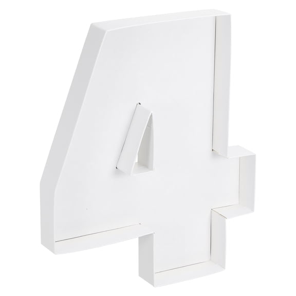 Uxcell 10" Cardboard Number, Number 4 Paper Box Fillable Tray Container for Mache Chocolate Candy Decorations, White