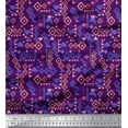 thumbnail image 1 of Soimoi Purple Cotton Duck Fabric Diamond Geometric Print Fabric by the Yard 42 Inch Wide, 1 of 3