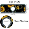 thumbnail image 2 of GZHJMY 4PCS Faucet Absorbent Mat, Sunflowers Black Washable Sink Splash Guard Drip Catcher, Kitchen Bath Countertop Microfiber Sink Drying Mats for Kitchen, 2 of 7