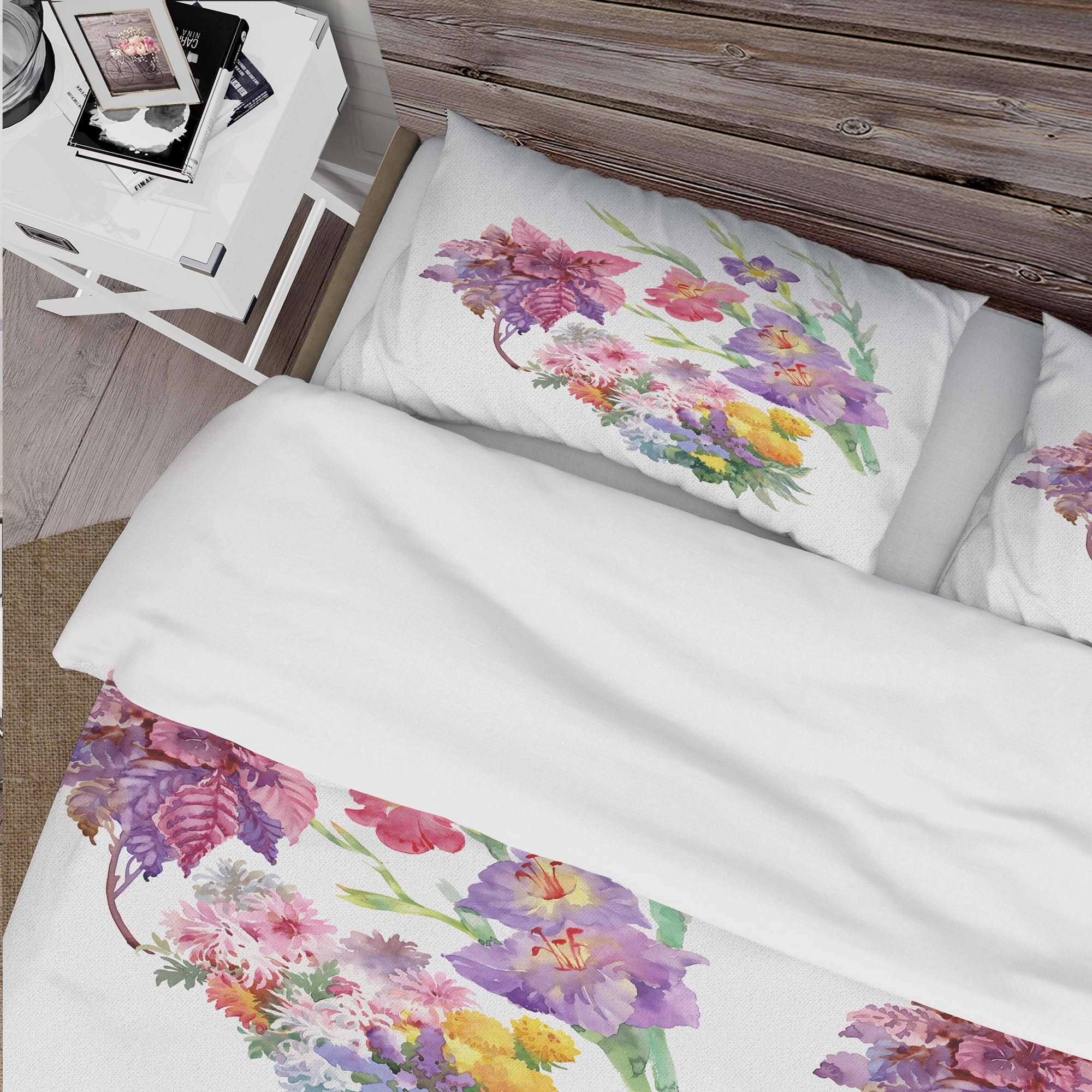 Designart 'Beautiful Floral Texture' Cabin & Lodge Duvet Cover Set
