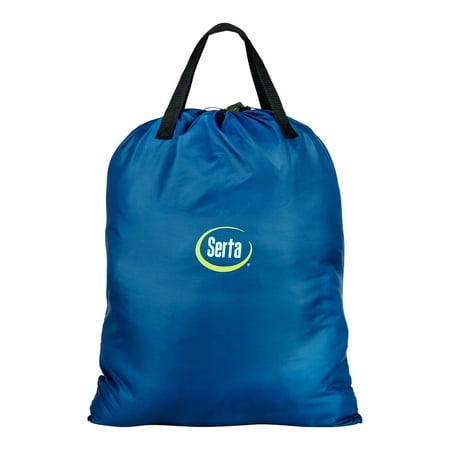 SERTA 18 RAISED QUEEN WITH NEVERFLAT PUMP BLUE