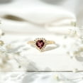 thumbnail image 4 of Rosec Jewels Real Pink Tourmaline Heart Shaped Engagement Ring with Halo - Pink Tourmaline Diamond Ring (6 mm, AAA Quality), 10K Yellow Gold, US 10.50, 4 of 9