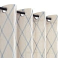 thumbnail image 2 of Curtainking Linen Curtains for Living Room 95 inch Farmhouse Diamond Embroidered Flax Window Drapes Light Filtering Grommet Curtains 2 Panels Blue, 2 of 7