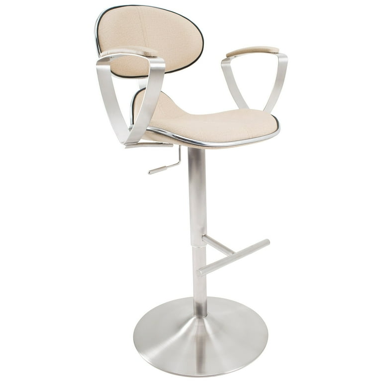 Mix brushed stainless steel cheap adjustable height swivel bar stool