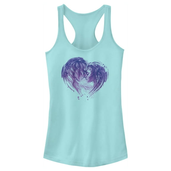 Junior's Avatar: The Way of Water Neytiri and Jake Sully Watercolor Heart Racerback Tank Top Cancun Large