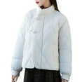 thumbnail image 6 of Women's Winter Warm Plus Size Puffer Coat Casual Colored Long-Sleeved Hooded Jacket Lightweight Puffer Jacket(White L), 6 of 9