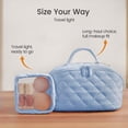 thumbnail image 6 of Soda Candy Travel Makeup Bags for Women 180° Wide-Open Puffer Toiletry Bag Set 2Pcs Large Water Resistant Cosmetic Bag, Travel Essentials for Toiletries Accessories Storage, Blue, 6 of 8