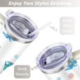 thumbnail image 5 of 40oz Cute Ocean Life Turtle Stainless Steel Flip Straw Tumbler Spill Proof Travel Cup Double Wall Vacuum Insulated Coffee Mug with Top Handle, 5 of 6