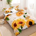 thumbnail image 3 of Move Over Retro Sunflowers Bedding Sets Twin Boho Sunflowers Pattern Microfiber Yellow Floral Duvet Cover No Filling, 3 of 6
