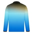 thumbnail image 3 of ZCFZJW Men's Long Sleeve Polo Shirts Fashion Color Block Golf Polo Shirts Casual Tie Dye Gradient Print Button up Lapel Collar Tennis Shirt Tops Light Blue XXL, 3 of 4