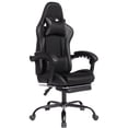 thumbnail image 2 of Gaming Chair, E-Sports Racing Chair, Ergonomic Computer Seat with Footrest and Massage, PU Bonded Leather, Moulded Sponge, 135-Degree Recline, 360-Degree Swivel for Office Gaming, Black, 2 of 8