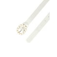 thumbnail image 2 of INSPIRE CHIC Womens Pearl Waistband Skinny Leather Adjustable Pin Buckle Belt for Jeans Dresses Pants 75-90cm/29.53"-35.43" White, 2 of 4