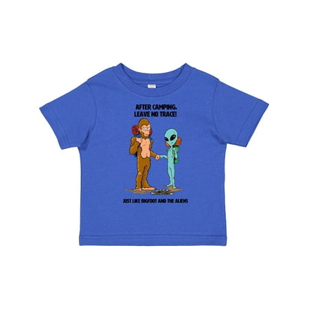 

Inktastic After Camping Leave No Trace Just Like Bigfoot and Aliens Gift Toddler Boy or Toddler Girl T-Shirt