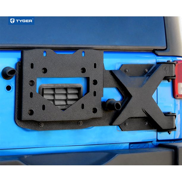 Tyger Auto Tg Tr8j Tire Carrier Kit Compatible With 07 18 Jeep Wrangler Jk Not For Jl A Textured Black Fits Up To 37inch Spare Tire Walmart Com Walmart Com