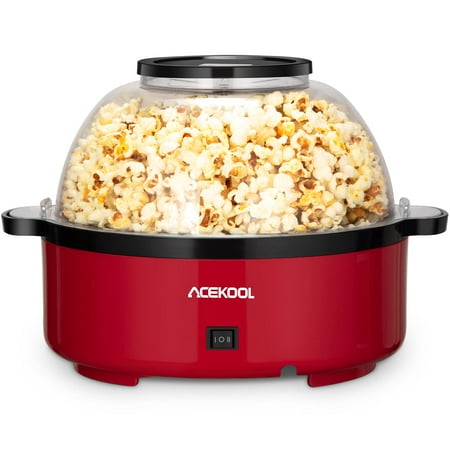 

Litake Popcorn Maker Multifunctional Popcorn Popper Machine with Nonstick Plate & Stirring Rod Stir Crazy Popcorn Popper with Large Lid for Serving Bowl and Two Measuring Spoons Red