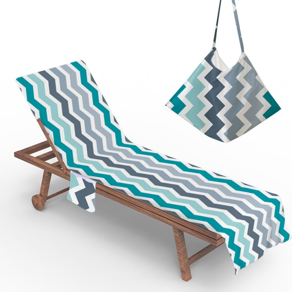 Beach Chair Towel with Side Pockets,Microfiber Chaise Lounge Chair