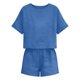 thumbnail image 5 of Conjunto Corto Casual para las Mujeres Manga Corta Bolsillo Pantalones Cortos Pantalones de Señoras Conjunto con Cuello Redondo Top, Ropa Casual de Verano, 5 of 6