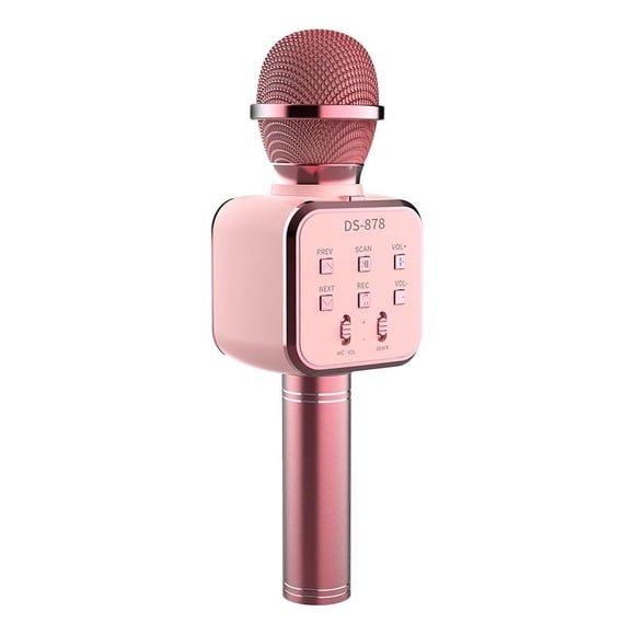 Microphone de Karaoké Sans Fil Bluetooth, Micro Portable 3 en 1 avec Haut-Parleur, Machine de Karaoké pour Enfants, Machine à Chanter pour Fête à la Maison (Or ROSE)