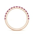 thumbnail image 3 of Pink Sapphire Eternity Band Ring for Women Rose Gold Plated Solid 925 Sterling Silver Stackable Ring Unique Anniversary Promise Ring Jewelry Gift for Her Ring Size 5, 3 of 4