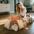 thumbnail image 6 of Cat Pop-Up Tent Indoor Small Dog House, Cute Cave Design Cozy Hiding Place With Breathable Cushion, Lightweight Pet Retreat For Cats And Small Dogs, 6 of 6