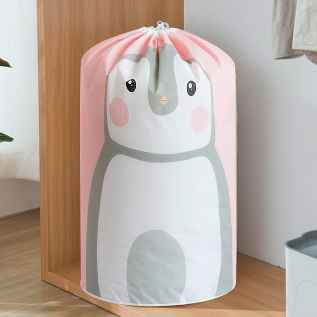 Tumotour Storage Basket Household Oversized Foldable Drawstring Beam Closure Cloth Quilt Bag Squares Dirty Clothes Basket Storage Box