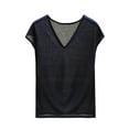 thumbnail image 2 of Tawop Shirts for Women Womens Tee Shirts Solid V Neck Sleeveless Tank Thin Blue L, 2 of 5