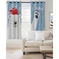 thumbnail image 2 of Blue Bear Christmas Blackout Curtains for Bedroom/Living Room, Thermal Insulated Kitchen Curtains, Xmas Snowflake Winter Grommet Darkening Window Treatment Drapes 27.5"x39"x2, 2 of 8