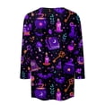 thumbnail image 5 of Halloween Shirts for Women Spider Pumpkin Graphic 3/4 Sleeve Casual Blouse Witch Hat Loose Fit Crew Neck Fall Cute Tees S, 5 of 6