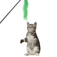 thumbnail image 1 of Pet Teaser Feathers Bell Stick Cats Catcher Interactive Wand Toys (Verde) Likrtyny Para estrenar, 1 of 8