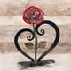thumbnail image 2 of Gift Hand-forged Wrought Iron Red Metal Rose With Heart - Shaped Stand, 2 of 5