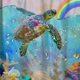 thumbnail image 5 of Orinice Colorful Sea Turtle Shower Curtain，Waterproof Washable Fabric Shower Curtain for Bathroom，Thick Weighted Shower Curtains with 12 Iron Hooks, Summer Ocean Bathroom Decor Shower Curtain  60x72, 5 of 7