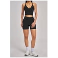 thumbnail image 6 of PISONIC Workout Sets for Women 3 Piece Long Sleeve Zip Up Jacket, V-neck Cami Tank Top, High Waisted Yoga Shorts Gym Athletic Sets, 6 of 7