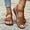 brown, variant on Sandals Women Comfortable Sandals Summer Open Toe Comfortable Sandal Walking Vacation Beach Dressy Trendy Shoes Wide Shoes with foot arch pad