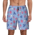 thumbnail image 3 of Uemuo Strawberry And Flowers Pattern Mens Swim Trunks Quick Dry Board Shorts with Mesh Lining, Stretch Beach Shorts Quick Dry No-Chafing Board Shorts-X-Large, 3 of 9