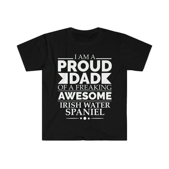 Proud dad Irish water spaniel Dog Dad Father's Day Unisex T-shirt S-3XL