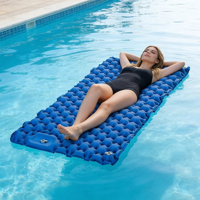 BotaniNest Portable Camping Thick Sleeping Pad With Built In Self Inflating Travel Air Mattress For Outdoor Hiking And Tent Use