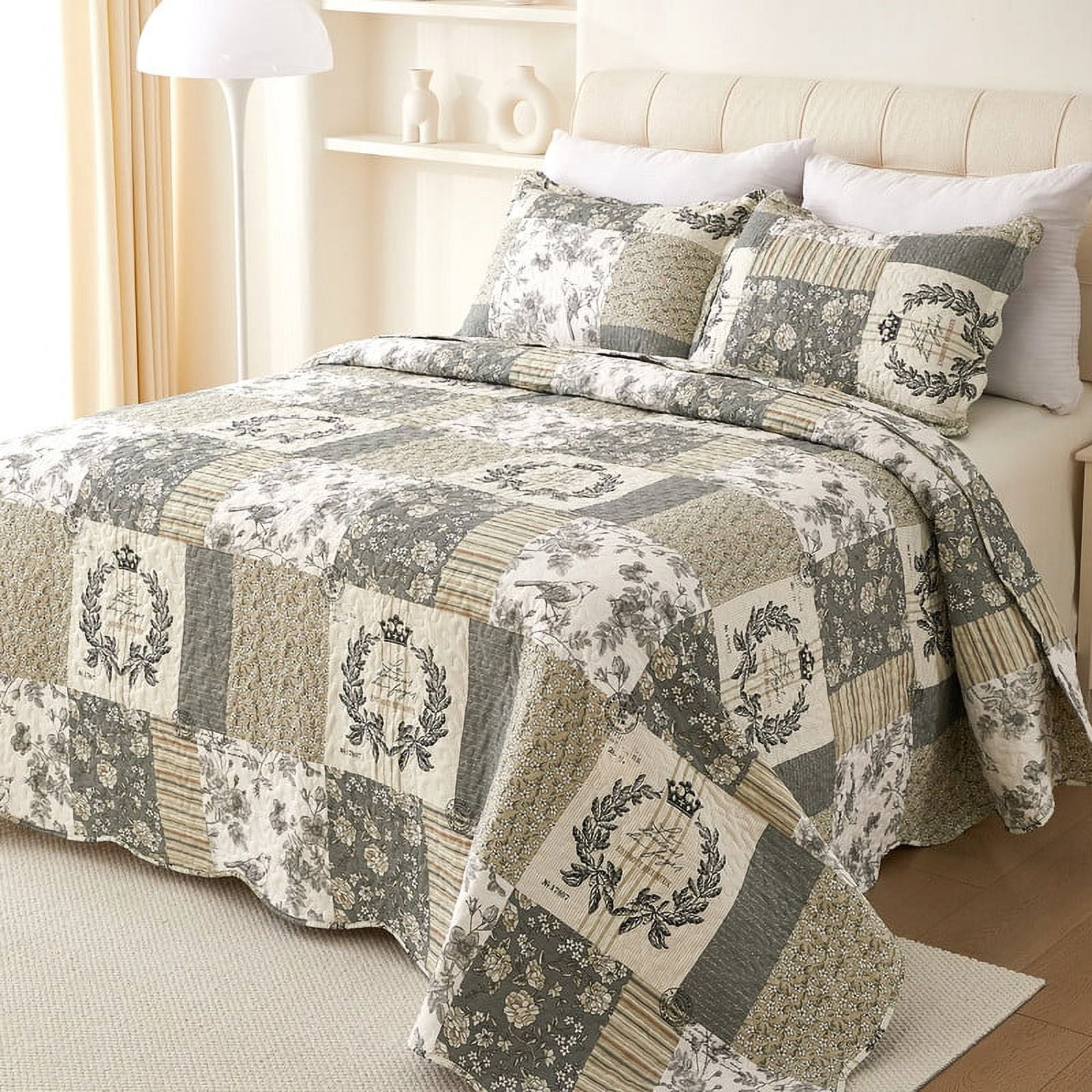 Reversible Lightweight Quilts 3pcs Bedding Set Multi Patterned Coverlet