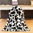 thumbnail image 2 of Soft Black and White Kids Fleece Blanket Lightweight Women Girls Cozy Fuzzy Throw Blanket Cow Print Gifts Decor Stuff for Birthday Christmas Halloween, 2 of 6