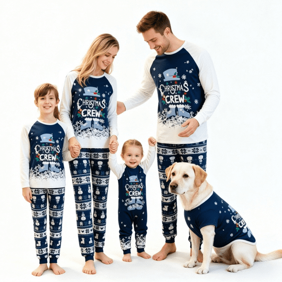 RUINIXCW Family Christmas Pajamas Matching Set Xmas Outfit Holiday Jammies Snowman Long Sleeve Tops Snowflake Pants Sleepwear Adult Kids Toddler Baby